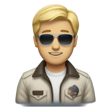 a guy with blond hair and aviator glasses. sticker