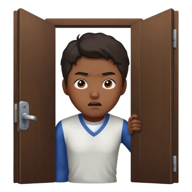 korean man escape door sticker