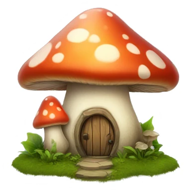 fairy mushroom house sticker