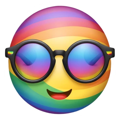 Pride sunglasses with rainbow reflection sticker