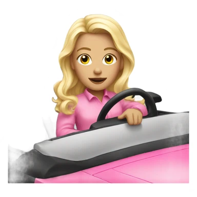 Blonde in a pink convertible sticker