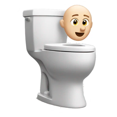 Skibidi toilet with bald man coming out of toilet bowl  sticker