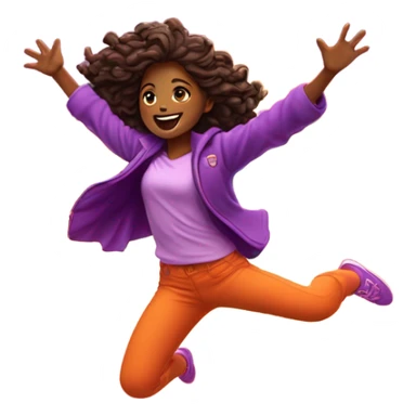 Girl jumping in sunset  sticker