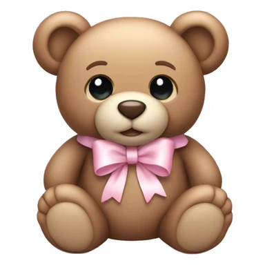 Teddy bear with light pink bow  sticker