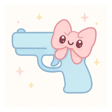 Gun with a pink bow  sticker