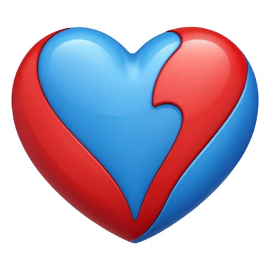 corazon azul y rojo sticker