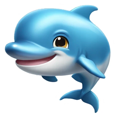 Create a cute emoji of little dolphin  sticker