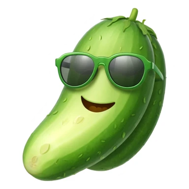 cucumber with sunglasses on sticker