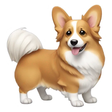 Long haired corgi sticker