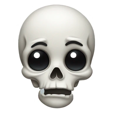 skull emoji with crying tears sticker