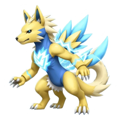 WereGarurumon-Manectric-Zeraora-fusion (full body) sticker