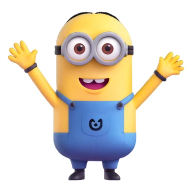 Minion character waving sticker
