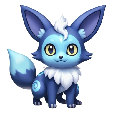 Shiny snowy pastel Nebulae Noibat-Meowstic-Umbreon-Fakémon-hybrid-creature (full body)  sticker