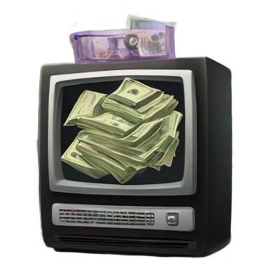 tv with money sticker