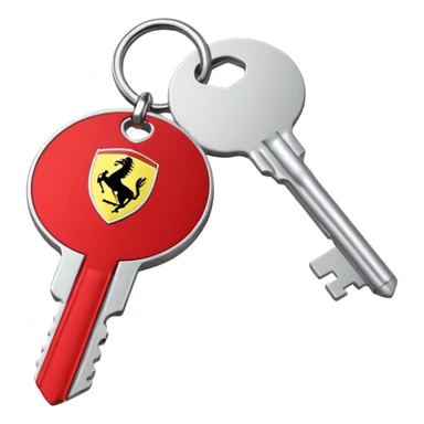 Ferrari key with a red background sticker