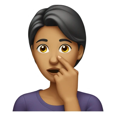 lady pinching her nose  sticker