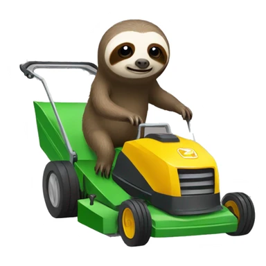 Sloths pushing lawn mower sticker