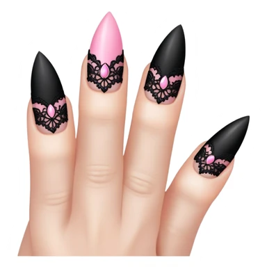 pink gothic nails sticker