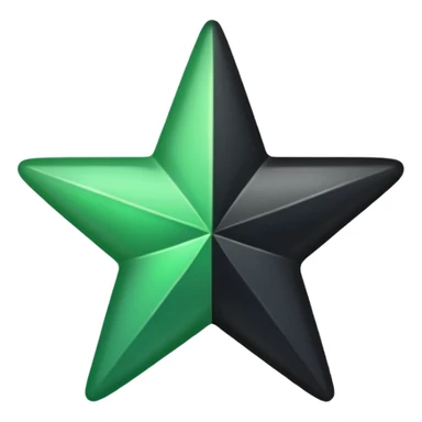 half black half green star  sticker