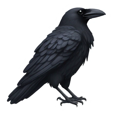 Right black raven's wing outstretched sticker
