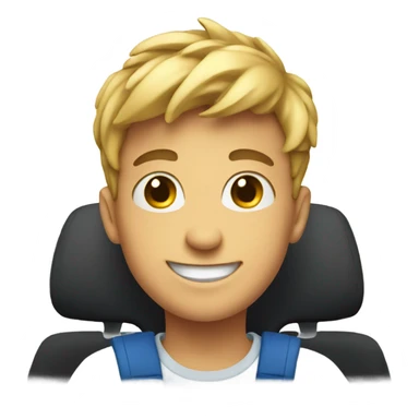 smiling boy in car sticker