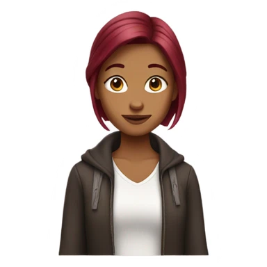  girl with burgundy hair color sticker