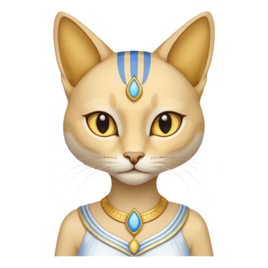 blue and yellow egyptian cat with white dress sticker
