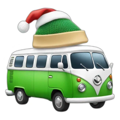 Campervan with christmas beanie sticker