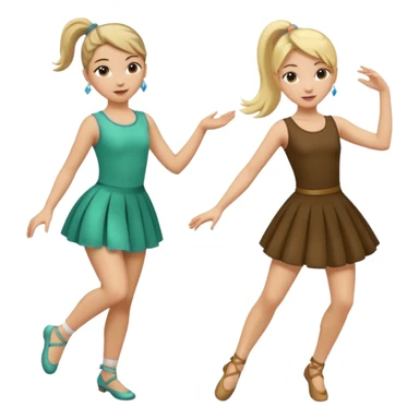 two girls dancing one is blond and one is brunette sticker