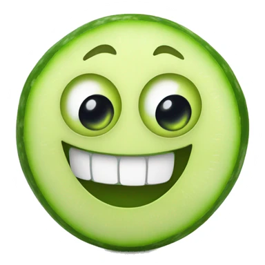 smiley with cucumber eyes  sticker