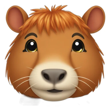 Capivara red hair sticker