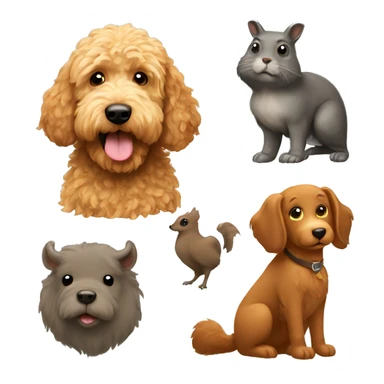 Golden doodle with a squirrel and buffalo sticker