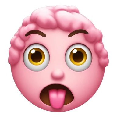 A shocked face with pink hearts as eyes sticker