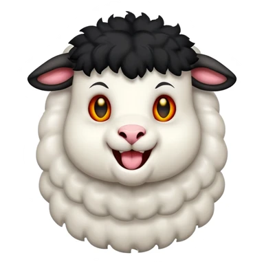 demonic lamb laughing with glowing eyes sticker