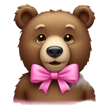 Bear with a pink bow sticker