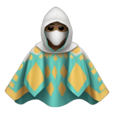 Masked poncho man sticker
