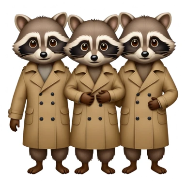 Three raccoons in one trench coat sticker