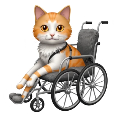 cat in a pet wheelchair sticker
