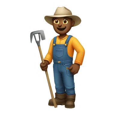 farmer with tool in hand. sticker