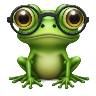 Frog with glasses catching a fly sticker