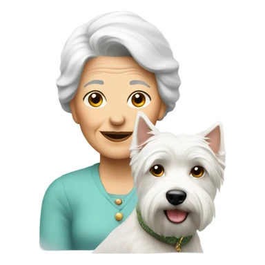 An older lady with westie sticker