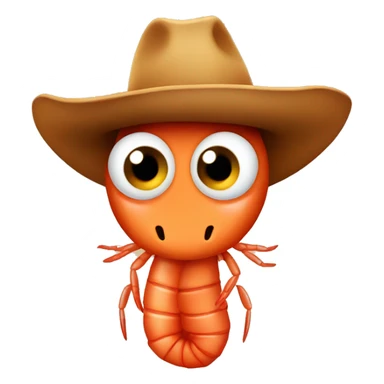 Shrimp with cowboy hat sticker