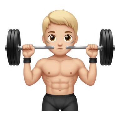 cute simple style character lowering barbell on chest sticker