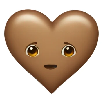 Beige brown cute heart sticker