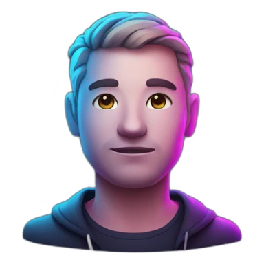 the head of a web developer in neon style sticker