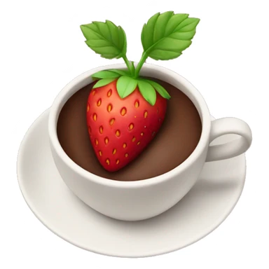 strawberries in cup of chocolate sticker