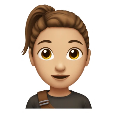 girl with brown pony tail no face sticker