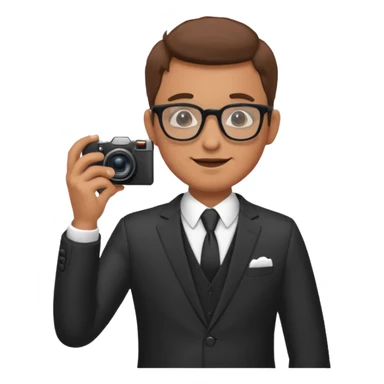 Hombre moreno con gafas haciendo fotos en una boda sticker