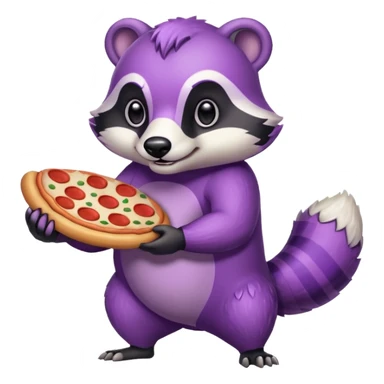Purple Badger with pizza  sticker