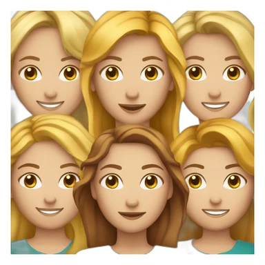 equipe de femmes une blonde, une rousse, une brune sticker
